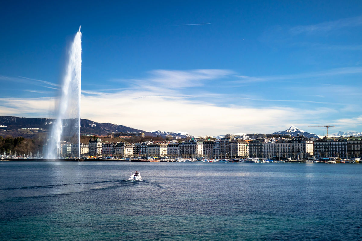 Le Jet d’eau et la rade de Genève