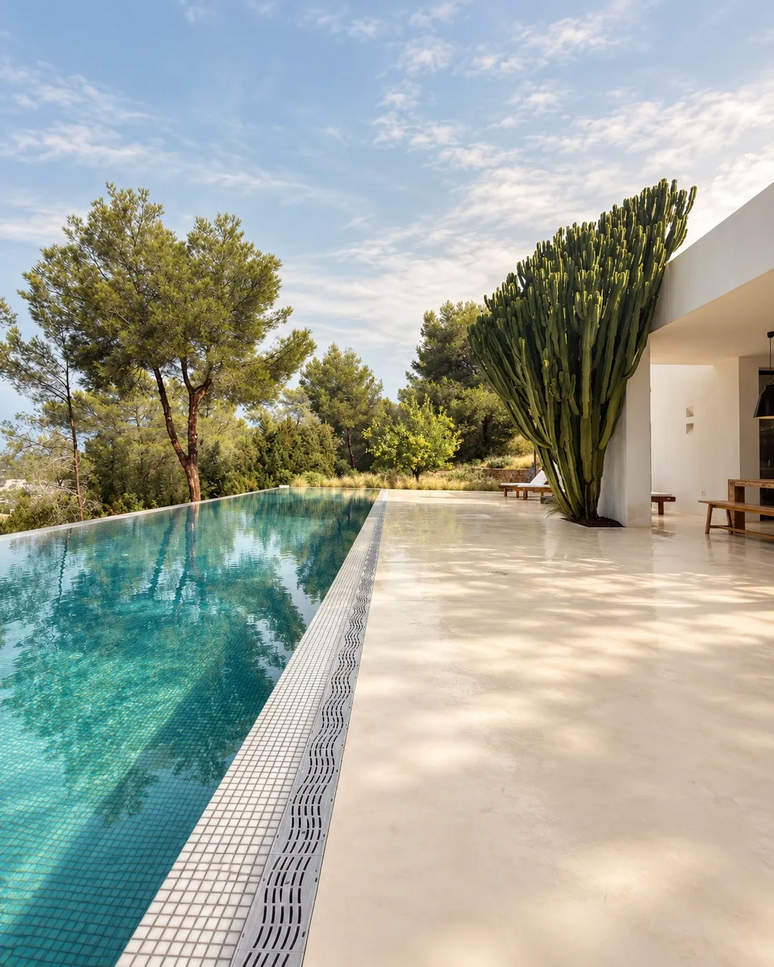 Piscine à débordement de la villa pendant la retraite sportive à Ibiza